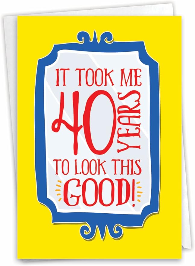 nobleworks hilarious 40th milestone 生日贺卡,带 5 x 7 英寸(约